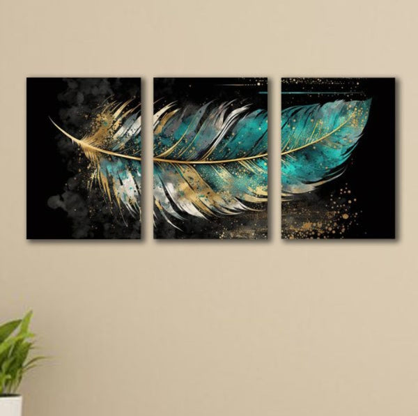 Set Of 3 Leaf Wooden Frames / Wall Decoration