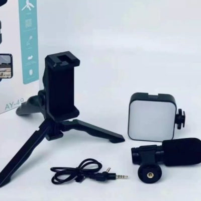 Vlogging Kit / Vlogging Tripod / Video Making Vlog Tripod Kit with Microphone & Light