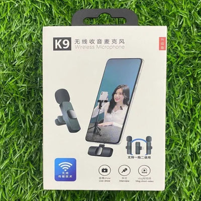 K9 Dual Wireless Lavalier Microphone – Plug & Play USB-C & iOS, Noise Reduction, Auto Sync, No App/Bluetooth Required (2 Mics)