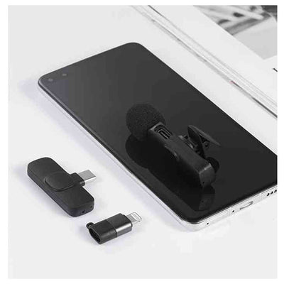 K9 Dual Wireless Lavalier Microphone – Plug & Play USB-C & iOS, Noise Reduction, Auto Sync, No App/Bluetooth Required (2 Mics)