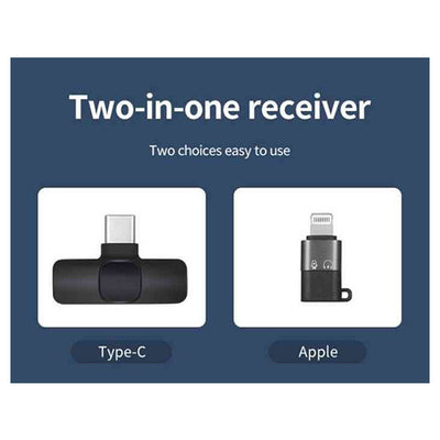 K9 Dual Wireless Lavalier Microphone – Plug & Play USB-C & iOS, Noise Reduction, Auto Sync, No App/Bluetooth Required (2 Mics)