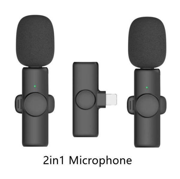K9 Dual Wireless Lavalier Microphone – Plug & Play USB-C & iOS, Noise Reduction, Auto Sync, No App/Bluetooth Required (2 Mics)