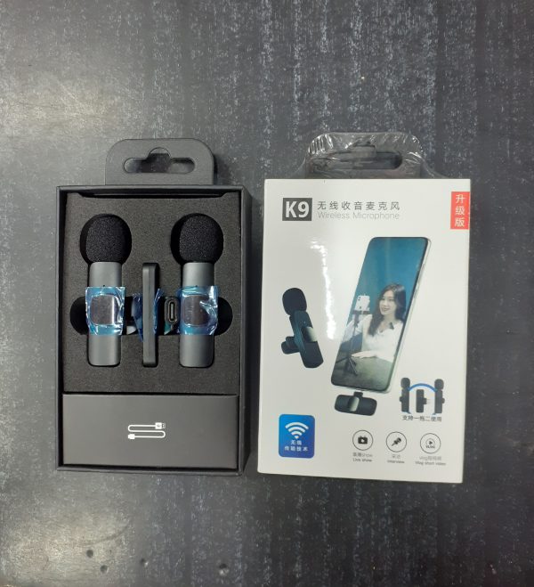 K9 Dual Wireless Lavalier Microphone – Plug & Play USB-C & iOS, Noise Reduction, Auto Sync, No App/Bluetooth Required (2 Mics)