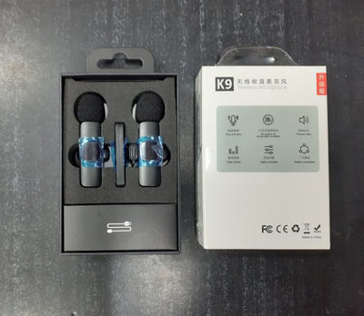 K9 Dual Wireless Lavalier Microphone – Plug & Play USB-C & iOS, Noise Reduction, Auto Sync, No App/Bluetooth Required (2 Mics)